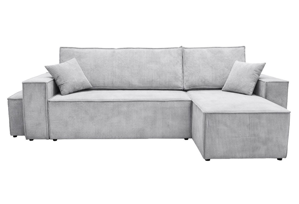 Cord Ecksofa BEST L in Hellgrau freigestellt