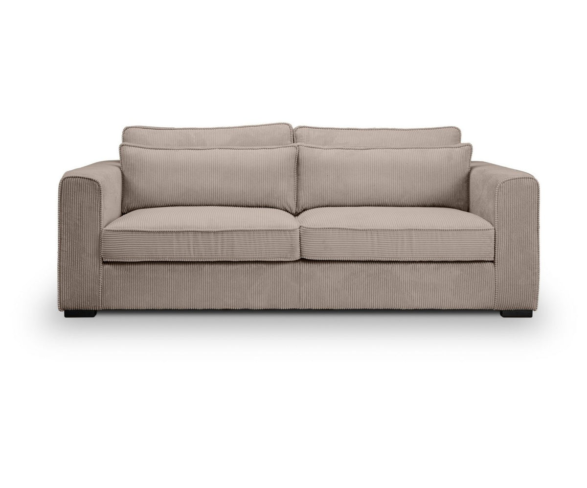 Cord Sofa ALMERA in Braun-Beige Gesamtansicht