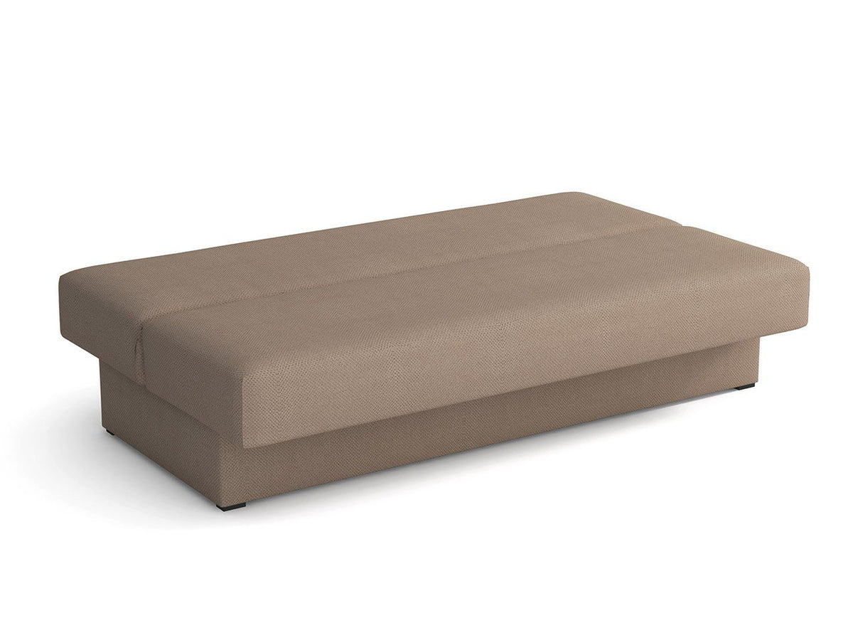 Geöffneter Bettkasten des Cord Schlafsofas
