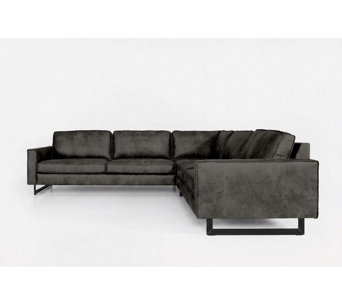 Cord Ecksofa Pinto in Anthrazit von vorne
