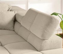 Verstellbare Kopfstützen des Cord Ecksofas ANCONA