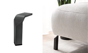 Mattschwarze Metallfüße des ANTONELLI Cord Ecksofas