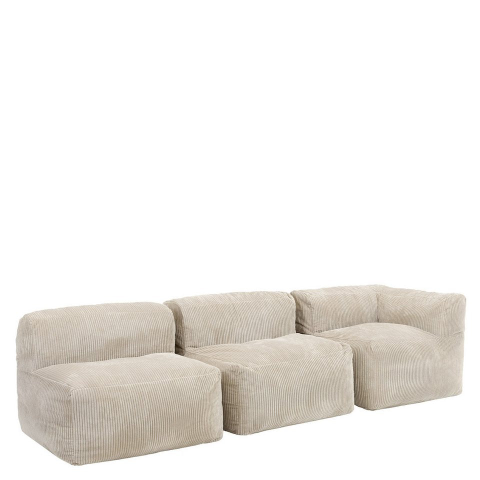 Modulares Cord Ecksofa ZEN in Beige als Bodensofa