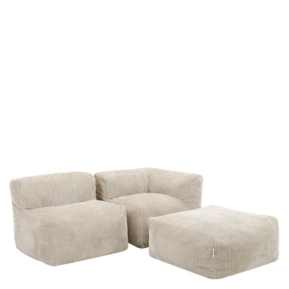 Modulares Cord Ecksofa ZEN in Beige als Bodensofa