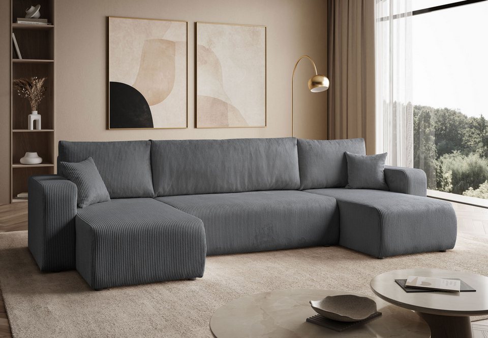 Cord Wohnlandschaft PRESTIGE in U-Form mit zwei Recamieren