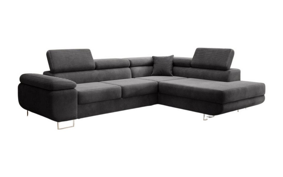 Cord Schlafsofa ASTON 273 cm in Anthrazit