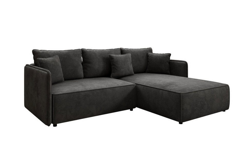 Cord Schlafsofa MARLEN in Schwarz mit Schlaffunktion