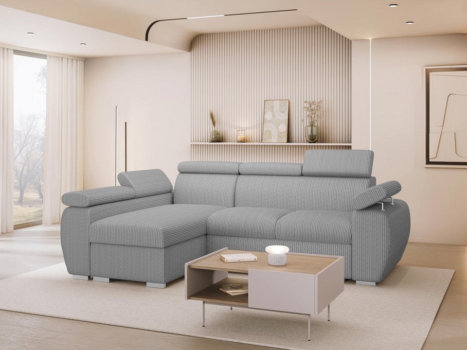 Cord Ecksofa Boston Mini in Poso 110 mit Schlaffunktion