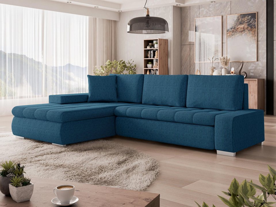 Cord Ecksofa ORKAN MINI in L-Form im Bezug Poso 05