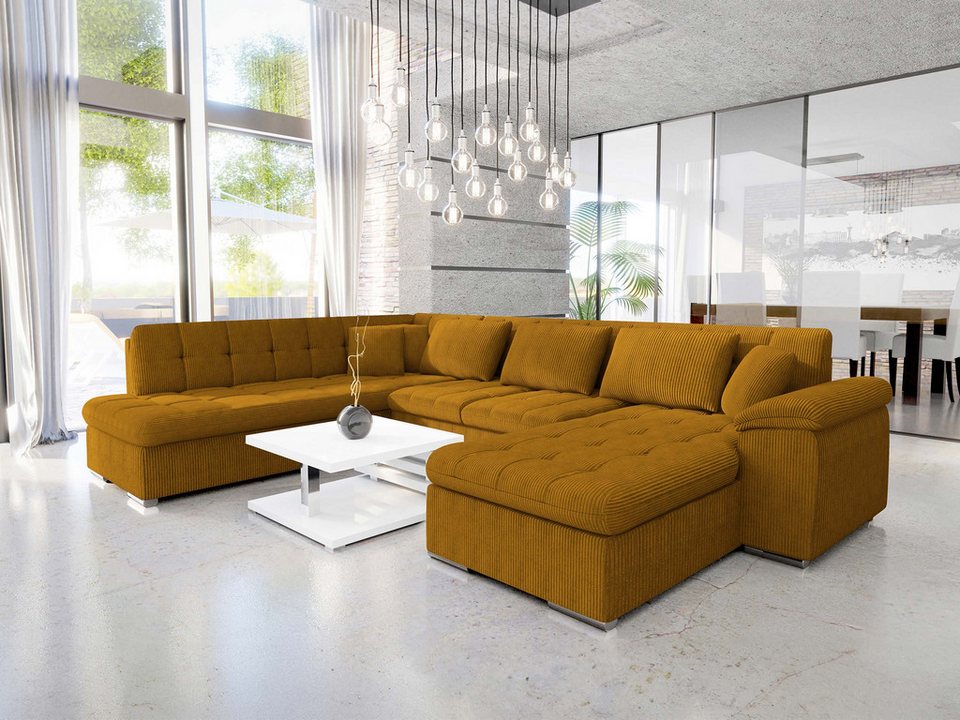Cord Wohnlandschaft NIKO in U-Form 348 cm in Poso 01