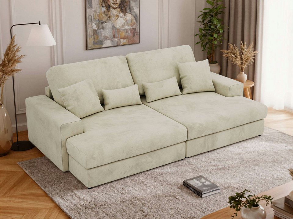 Big Sofa ANERO in Cord Beige mit 292 cm Breite