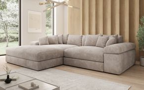 Tiefer Sitz des Cord Ecksofas BERNARDO