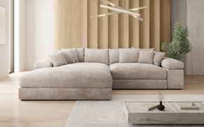 Extra breite Ottomane des Cord Ecksofas BERNARDO