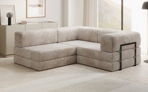 Kompakte L Form des Cord Ecksofas fuer kleine Raeume