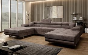 Großzügiges U-Design der Cord Wohnlandschaft CALVERA U