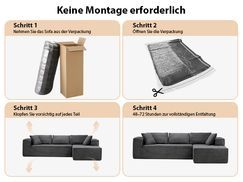 Vakuumverpacktes Sofa ohne Installation und Aufwand