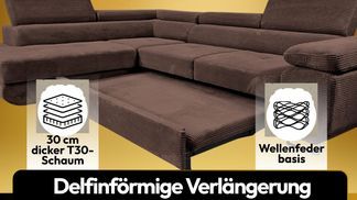 Wellenfederbasis und T30 Schaum des Ecksofas VOYAGE