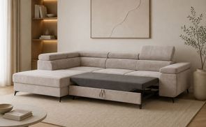 Cord Ecksofa OSTIN Schlaffunktion mit Liegeflaeche