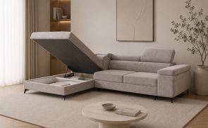 Cord Ecksofa OSTIN Bettkasten mit Stauraum