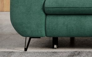 Hohe schwarze Metallfuesse des Cord Ecksofas PETER L