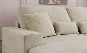 Hohe Rückenlehne mit Kissen des Big Sofas ANERO