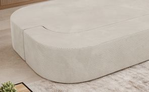 Nahaufnahme der Schaumstoffpolsterung des Cord Schlafsofas OVELA