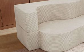 Cord Sofa Set SANOA mit klaren Linien in Dunkelgrau
