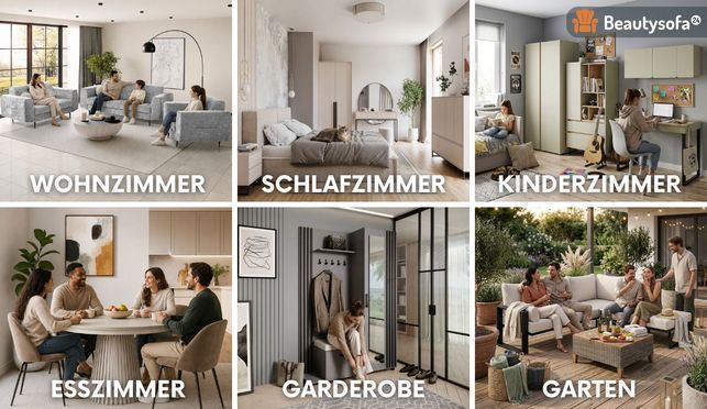 Cord Ecksofa PARYS Beige Gesamtansicht
