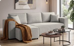 Cord Ecksofa NEAPOL in L-Form mit Schlaffunktion Ansicht 2
