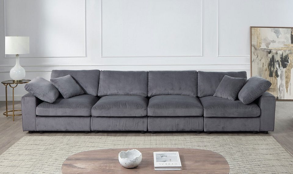 Modulares Cord Sofa BERNY in Grau