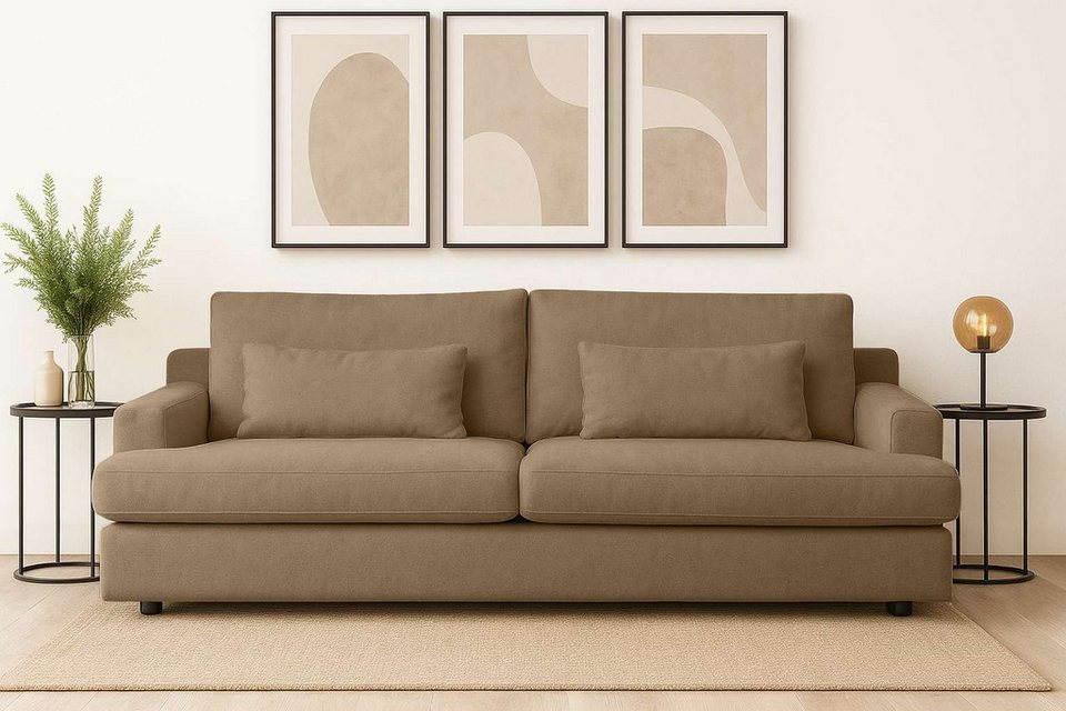 Big Sofa EVELLE aus Breitcord in Braun