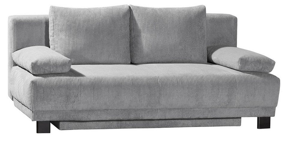 Graues Cord Schlafsofa JUNA mit 200 cm Breite