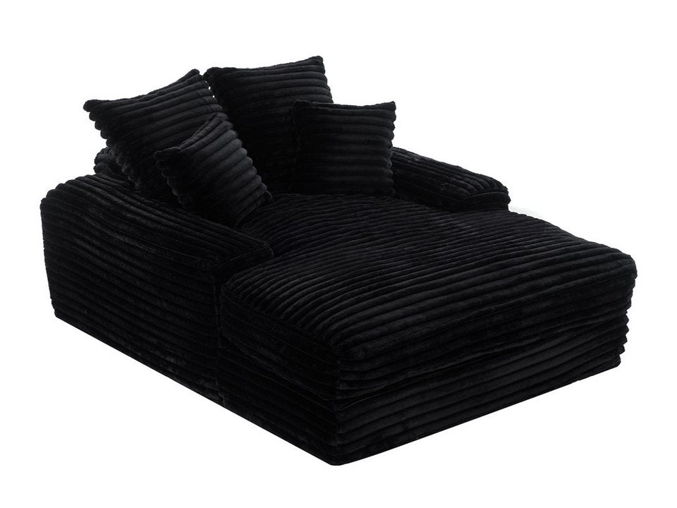 Cord Schlafsofa SEEDWAVE 137 cm in Schwarz