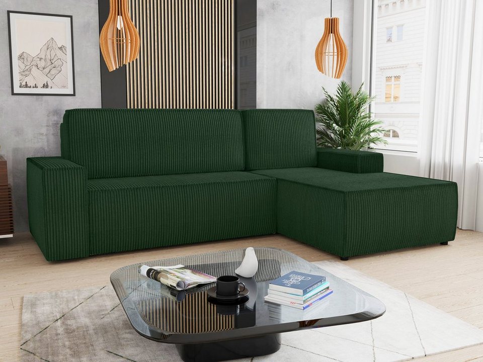 Cord Ecksofa TOTTI L in Poso 014 mit Schlaffunktion