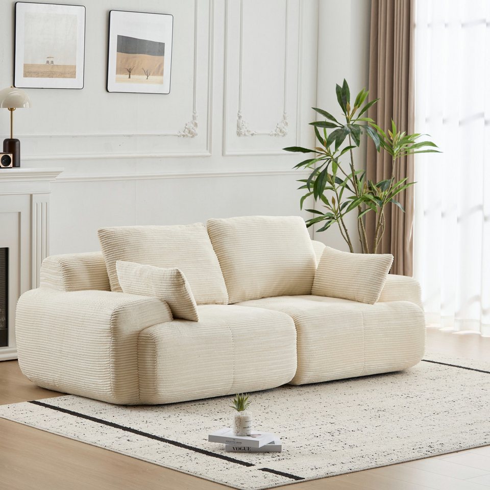 Modulares Cord Sofa VANKEL in Weiß