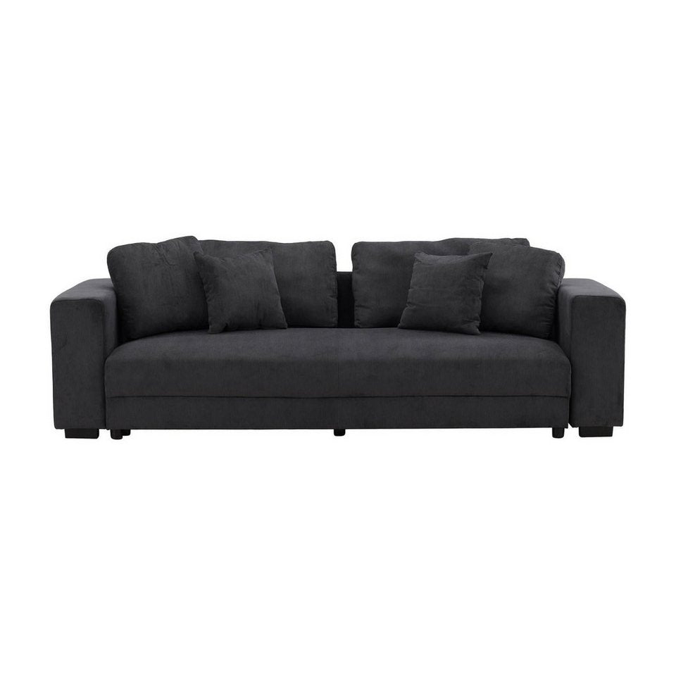 Cord Sofa BELLMANN in Dunkelgrau mit Schlaffunktion
