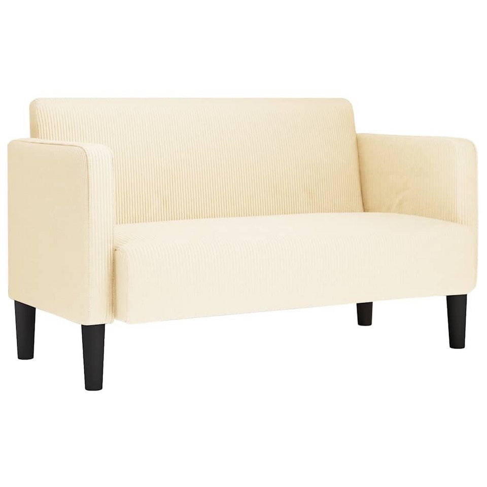 Cremefarbenes Cord Sofa mit zwei Sitzplätzen