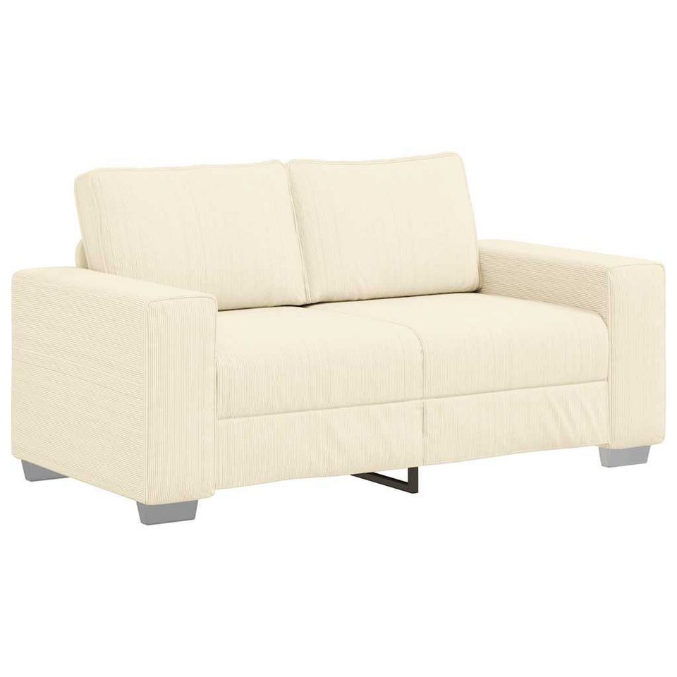 Kleines Cord Sofa in Creme mit 160 cm Breite