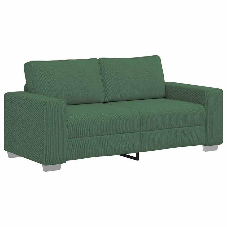 Cord Sofa als Zweisitzer in Dunkelgrün