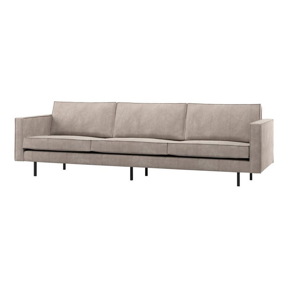 Cord Sofa RODEO 277 cm in Dunkelsand aus Flachcord