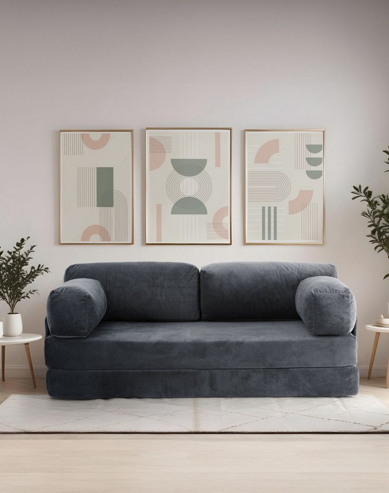 Modulares Cord Schlafsofa TEDDY in Anthrazit